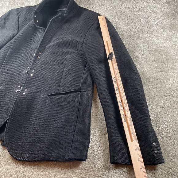 John Varvatos Mens Black Corded Blazer Jacket Size 50 Made in Italy 66% linen - Picture 9 of 11